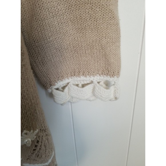 Vintage Worthington Sweater Large Crochet Embroidered Grandmacore - Picture 8 of 12